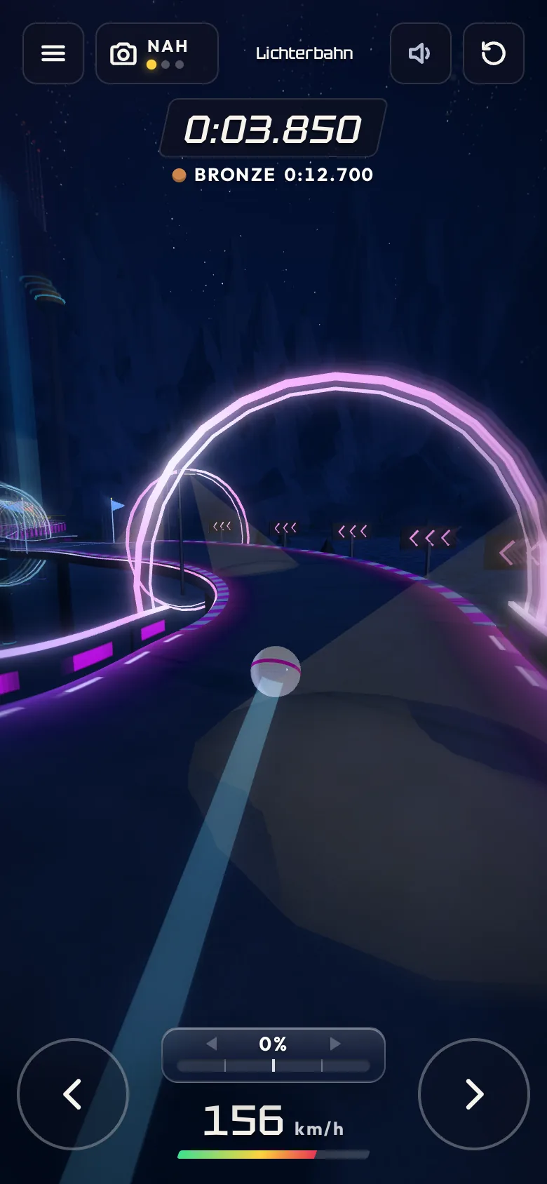 Una corsa in HitRally Mini con cronometro
